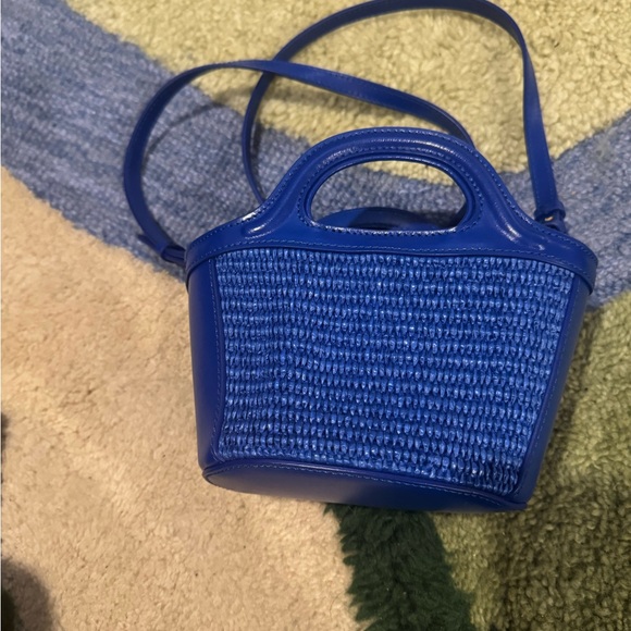 Marni Blue Mini Woven Tote Bag - Picture 2 of 5